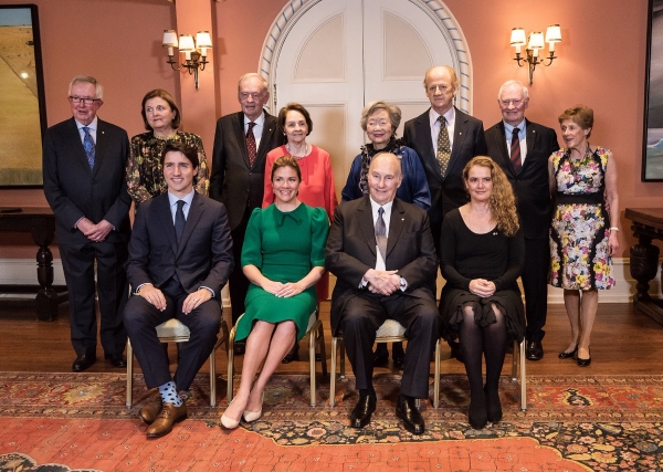 His Highness The Aga Khan at Rideau Hall with Canadian Governor-General and other leaders